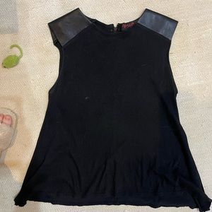 Alice and Oliva black tank with leather panel xs